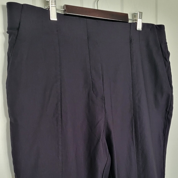 Tribal Navy Blue Bootleg Split Hem Pull On Dress Pants - Picture 2 of 10